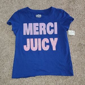 New Juicy Couture Merci Juicy Placed Mini Sequin Girls Shirt Size L (12/14)